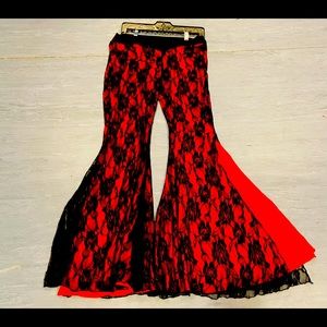 Black and Red Tribal Fusion Pants SizeM/L
